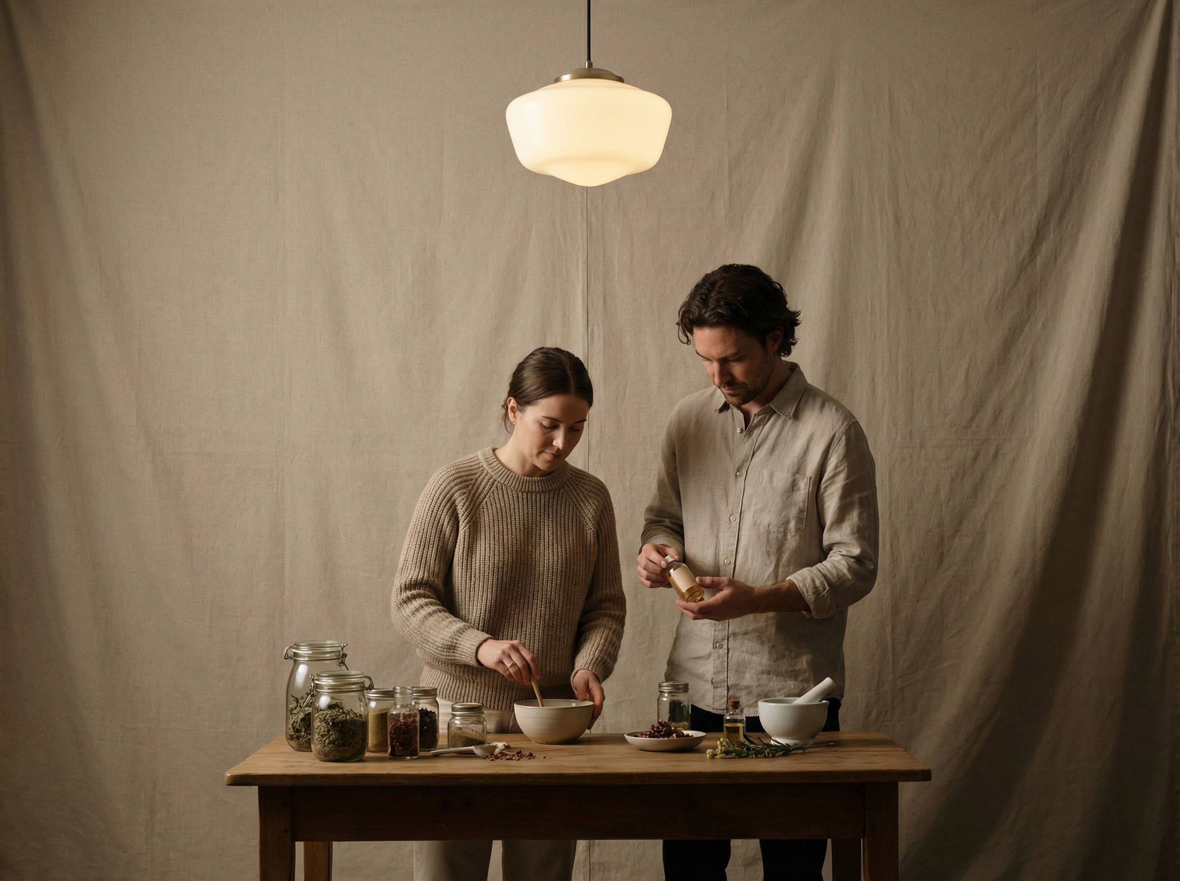 A creative layout of various CBD and hemp products including bottles and oils.